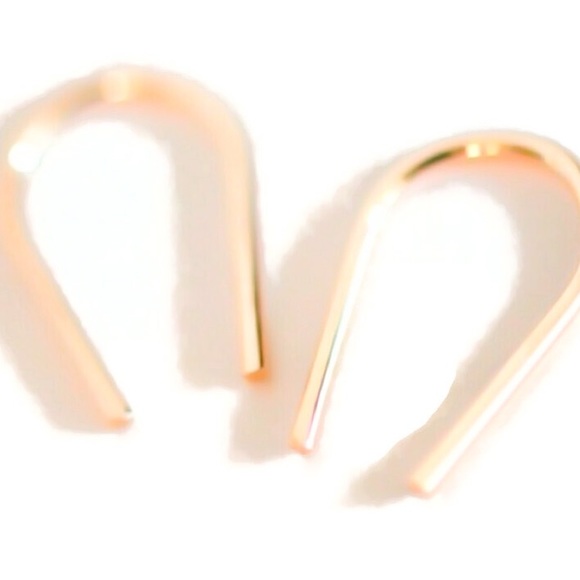 Tiny 1/2” 14K Yellow Gold Filled Arch U Shaped Open Threader Minimalist Earrings - Picture 2 of 7